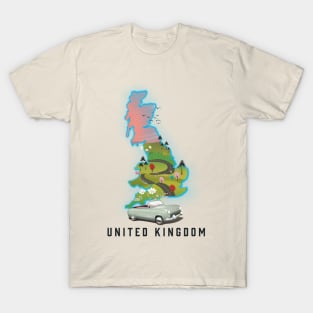 Travel map of the United Kingdom T-Shirt